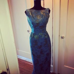Vintage 1960s Best and Co. Green Brocade gown!